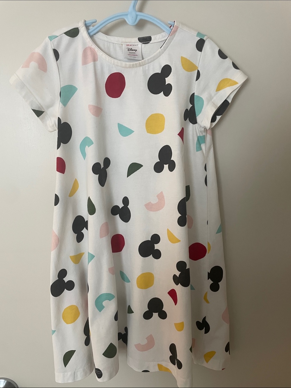 Hanna Andersson Disney White Short-Sleeve A-line Dress  sz 6
